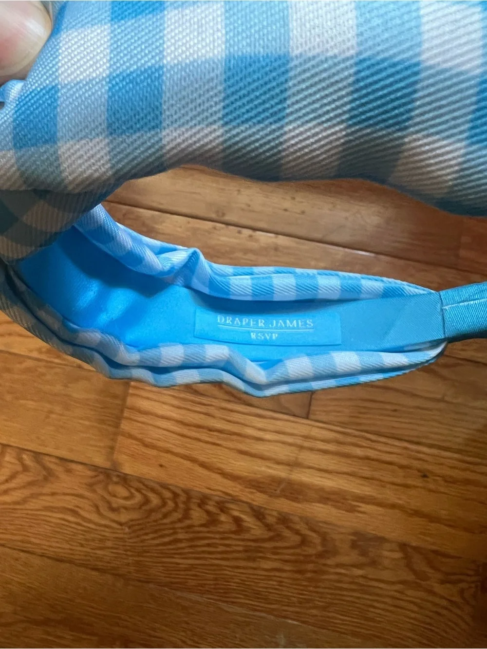 NWT Draper James Twist Knot Headband, Blue Gingham print